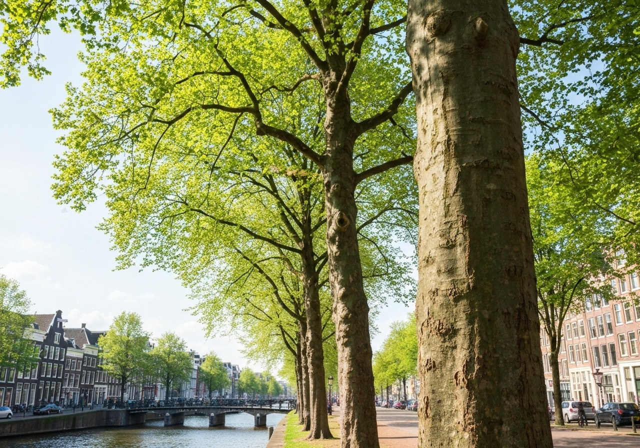 Tall trees in Amsterdam, Netherlands