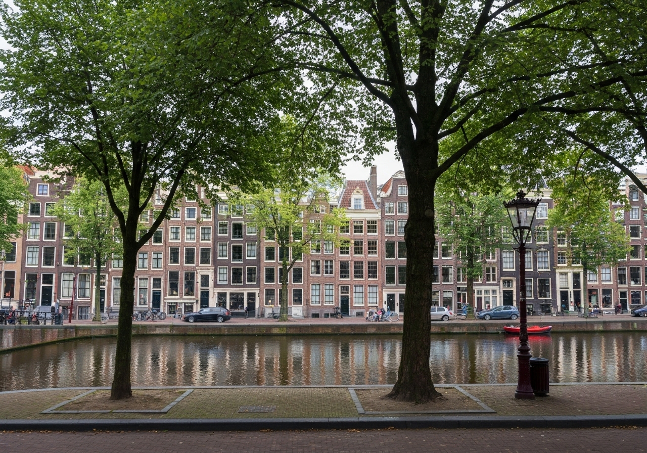 Tall trees in Amsterdam, Netherlands
