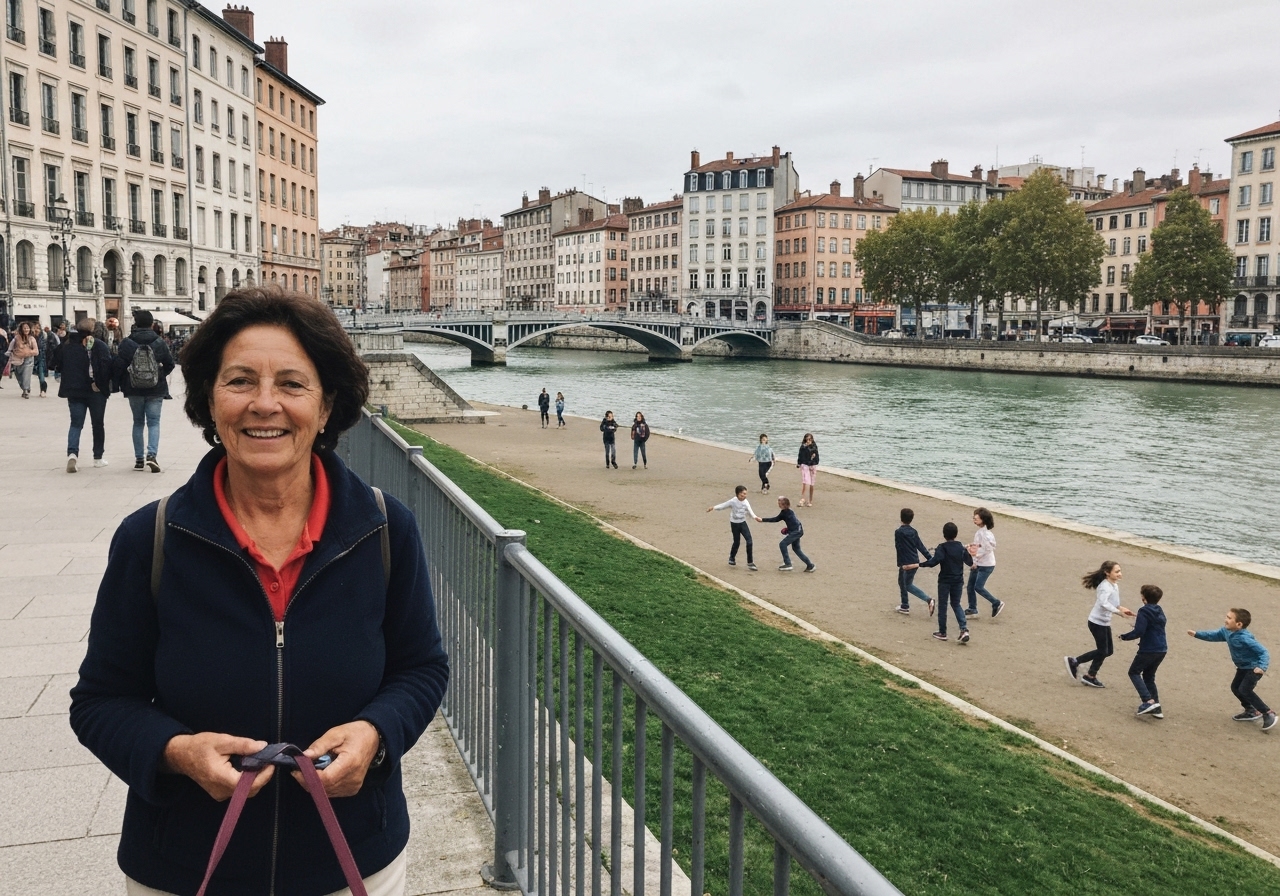Spontaneous smartphone photo of daily life in Lyon, France, authentic and unposed