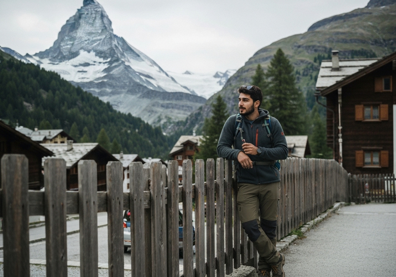 Spontaneous smartphone photo of daily life in Zermatt, Switzerland, authentic and unposed
