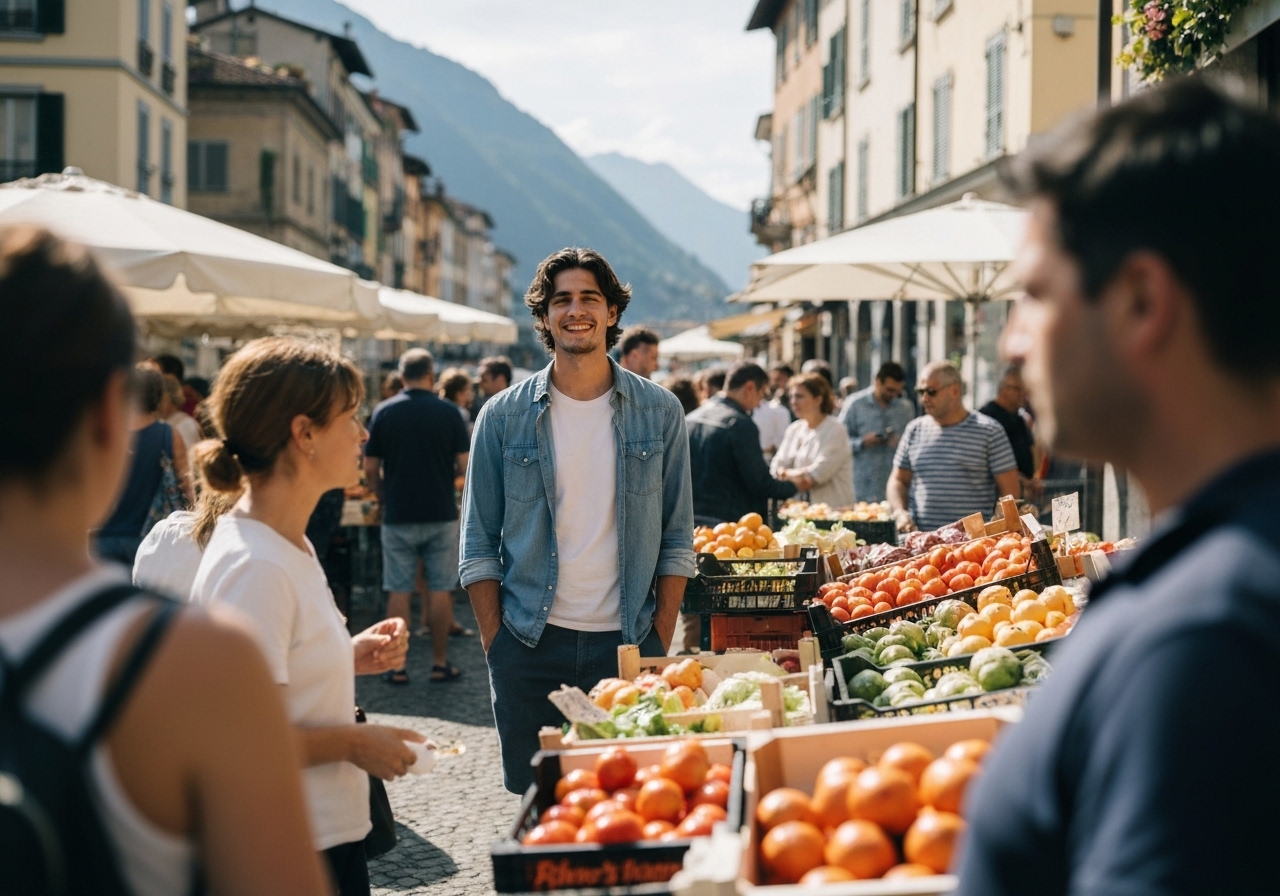 Spontaneous smartphone photo of daily life in Lake Como, Italy, authentic and unposed