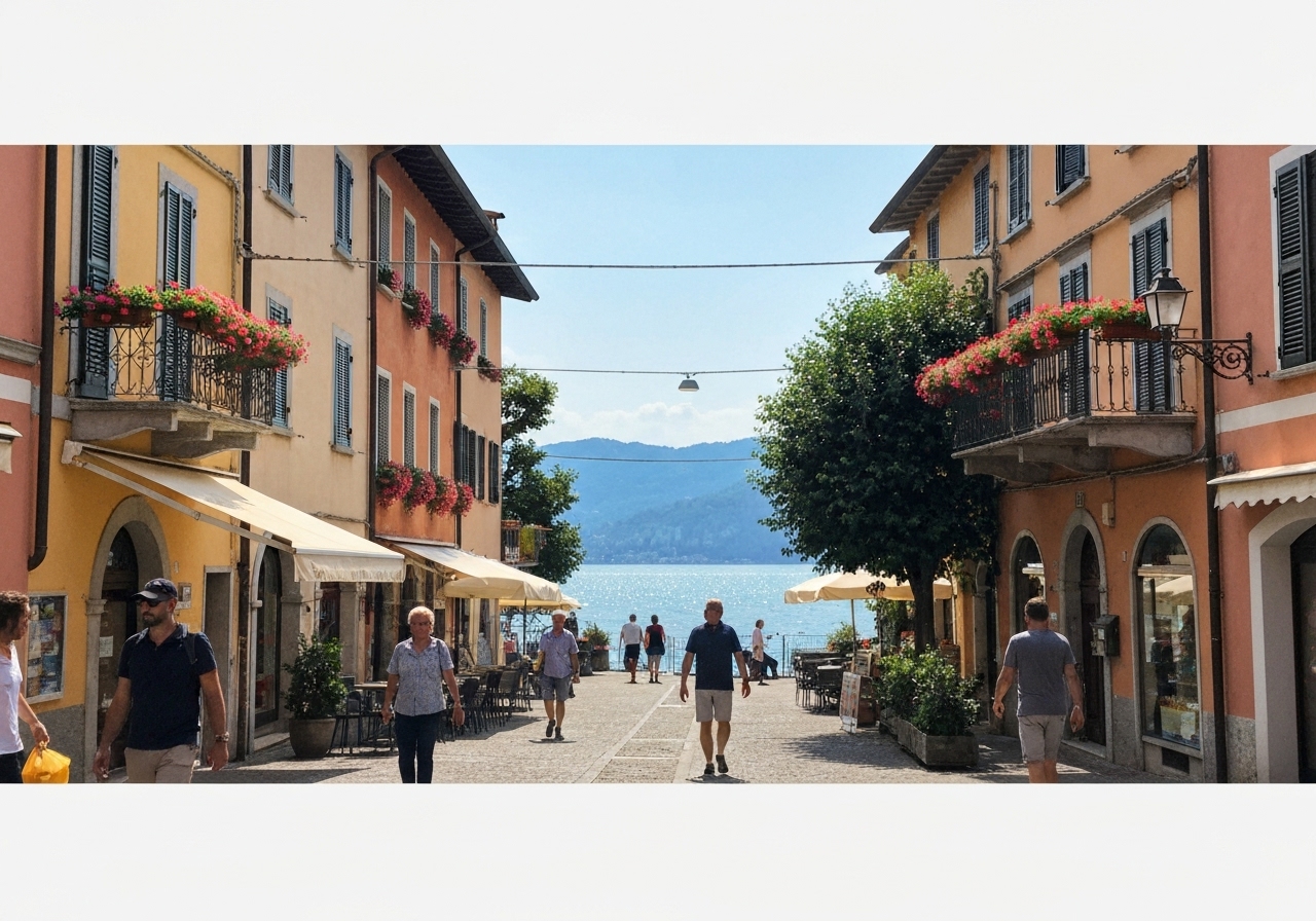 Spontaneous smartphone photo of daily life in Varenna, Italy, authentic and unposed