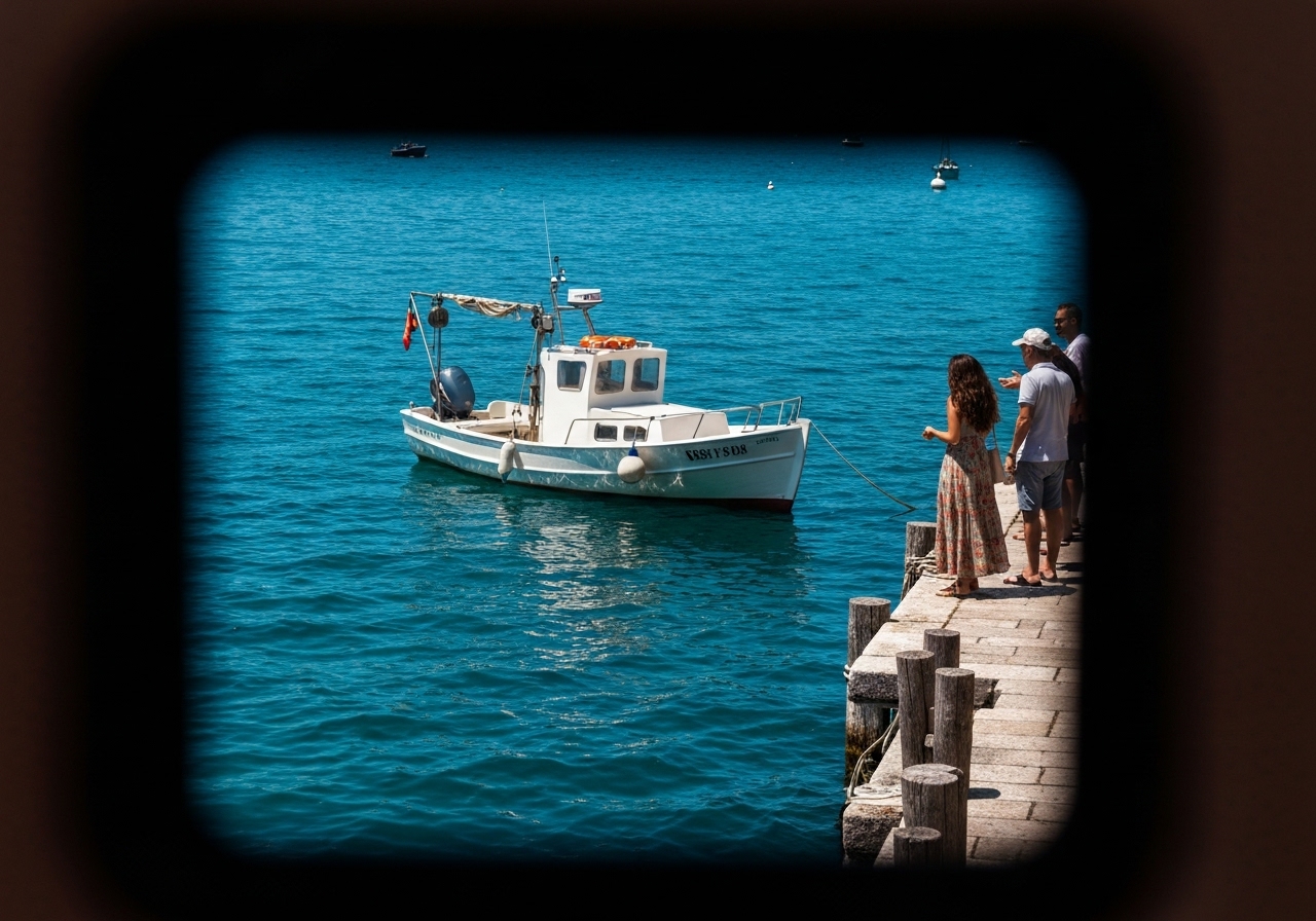 Natural travel moment in Varenna, Italy, taken with smartphone, imperfect framing