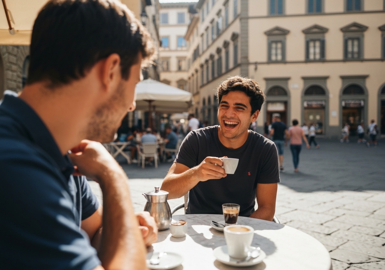 Spontaneous smartphone photo of daily life in Florence, Italy, authentic and unposed