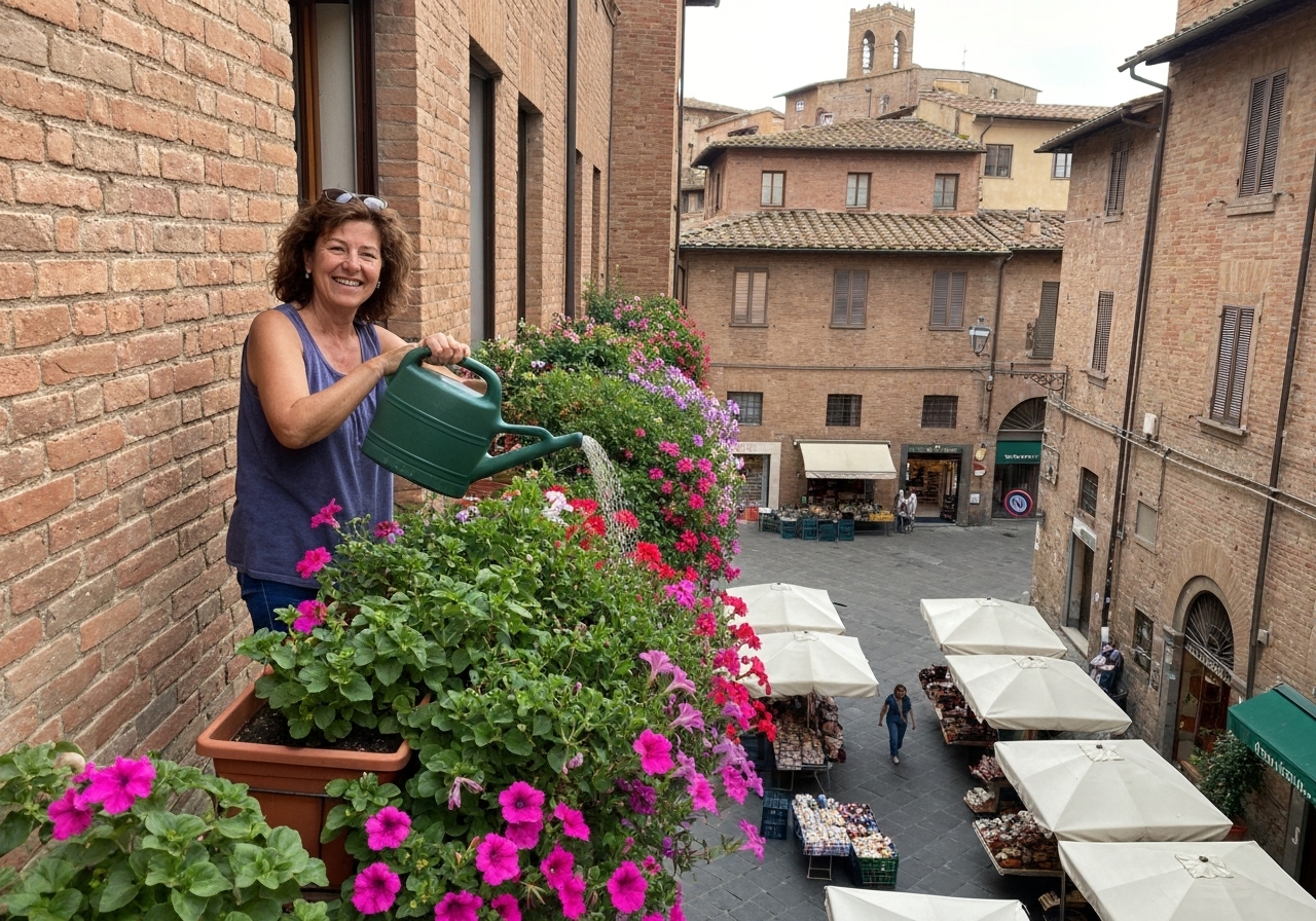 Spontaneous smartphone photo of daily life in Siena, Italy, authentic and unposed