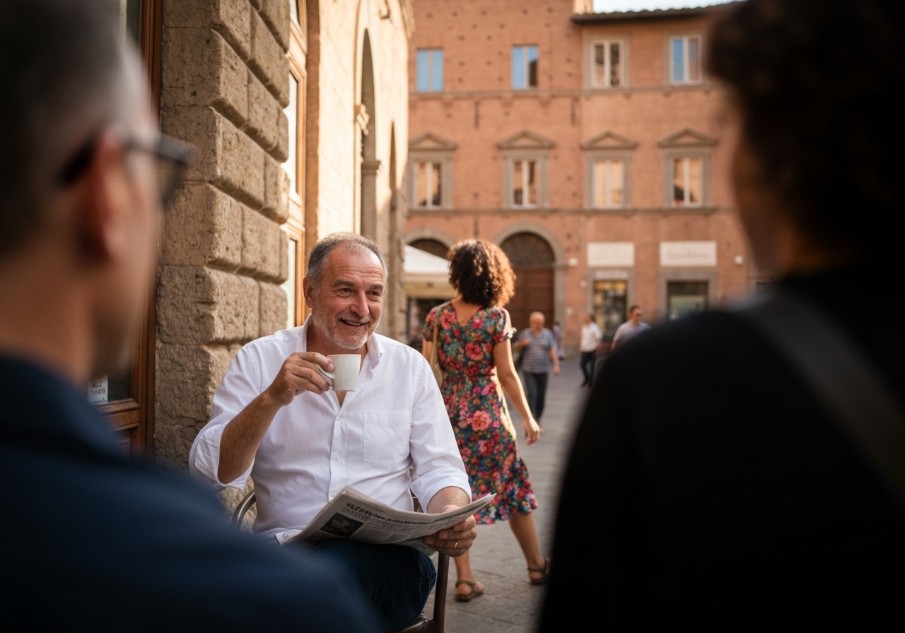 Spontaneous smartphone photo of daily life in Siena, Italy, authentic and unposed