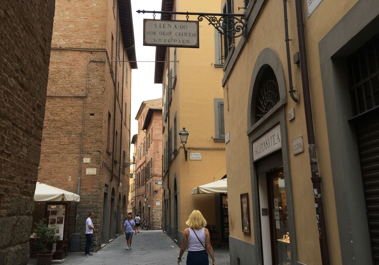 Natural travel moment in Siena, Italy, taken with smartphone, imperfect framing
