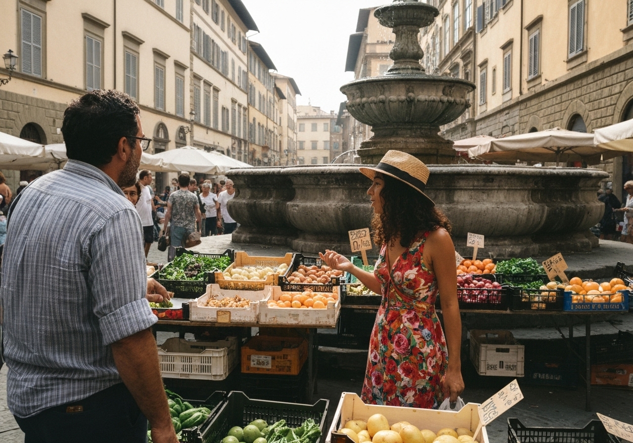 Spontaneous smartphone photo of daily life in Florence, Italy, authentic and unposed