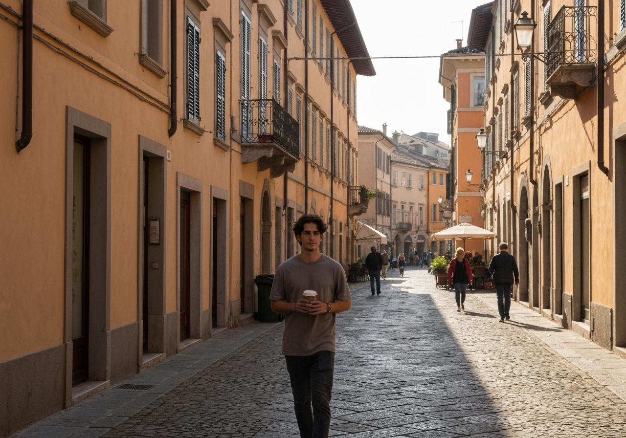 Spontaneous smartphone photo of daily life in Modena, Italy, authentic and unposed