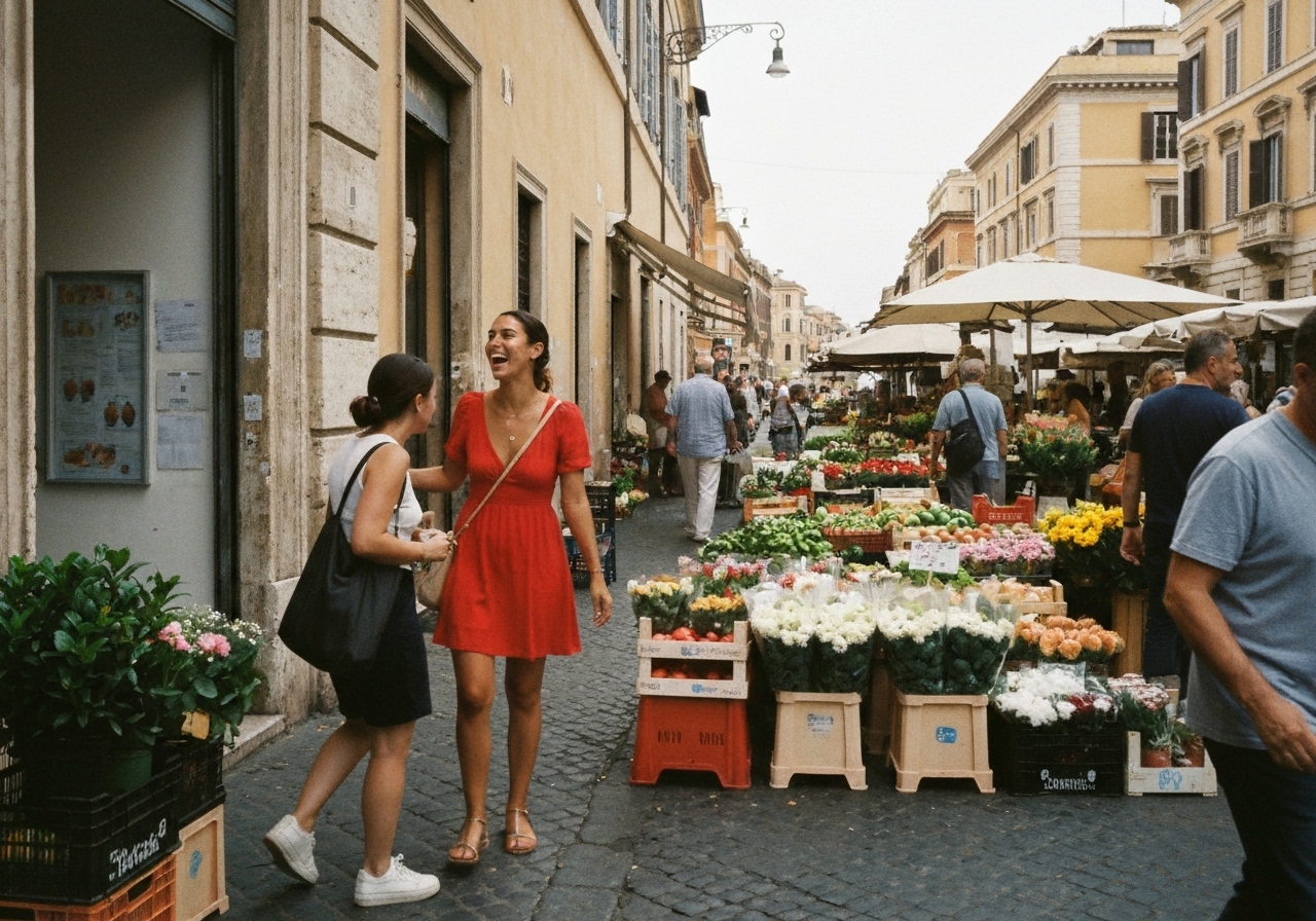 Spontaneous smartphone photo of daily life in Rome, Italy, authentic and unposed