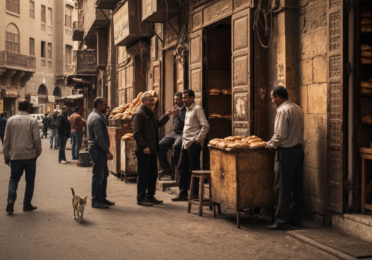 Casual street photography moment in Cairo, Egypt, capturing genuine local atmosphere