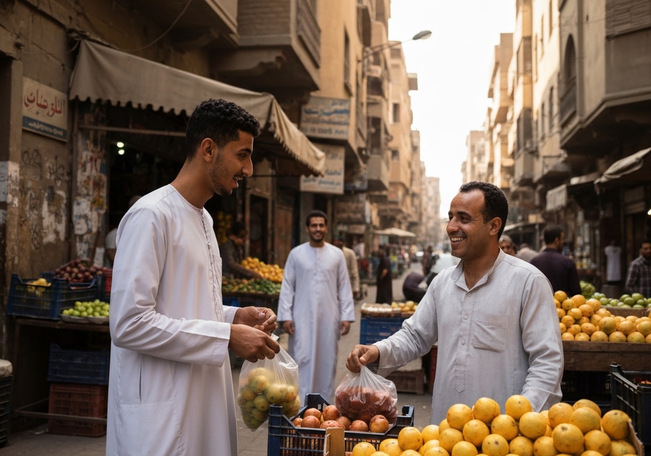 Natural travel moment in Cairo, Egypt, taken with smartphone, imperfect framing