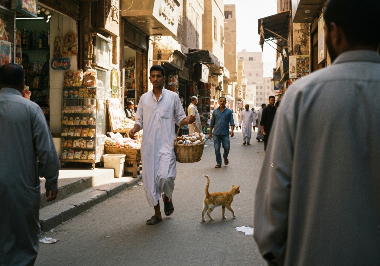 Spontaneous smartphone photo of daily life in Luxor, Egypt, authentic and unposed