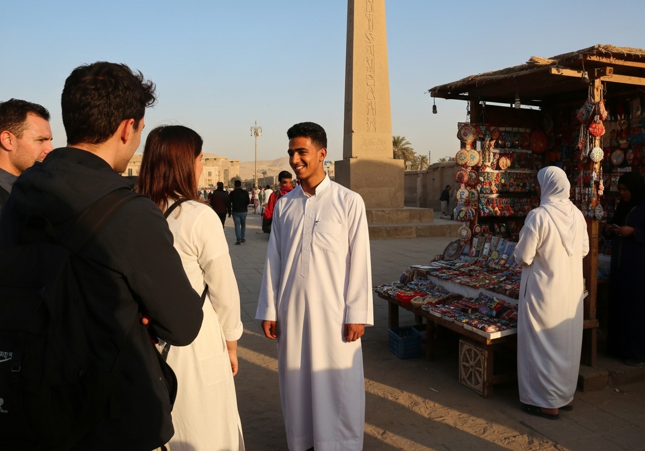 Spontaneous smartphone photo of daily life in Luxor, Egypt, authentic and unposed