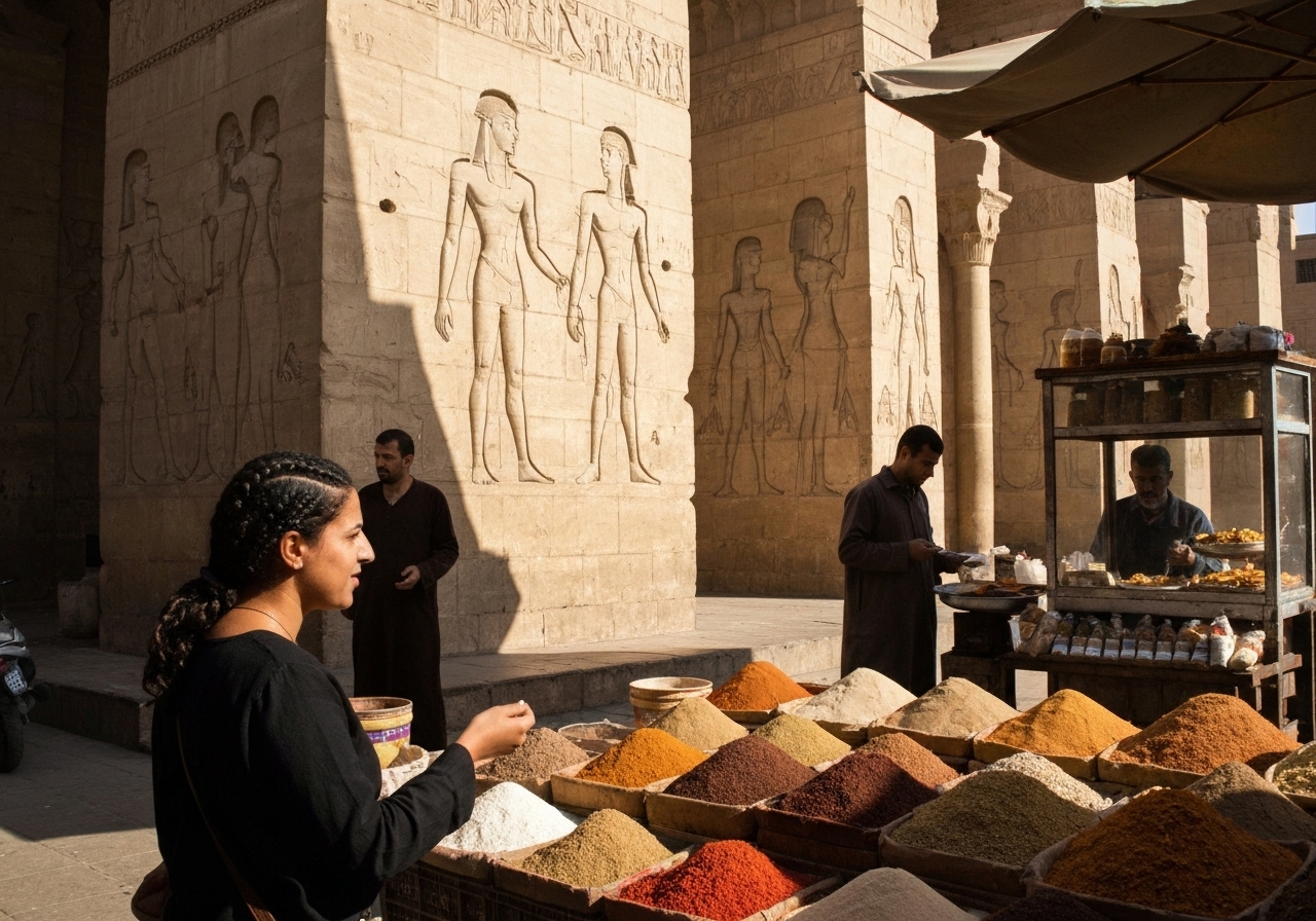 Spontaneous smartphone photo of daily life in Luxor, Egypt, authentic and unposed