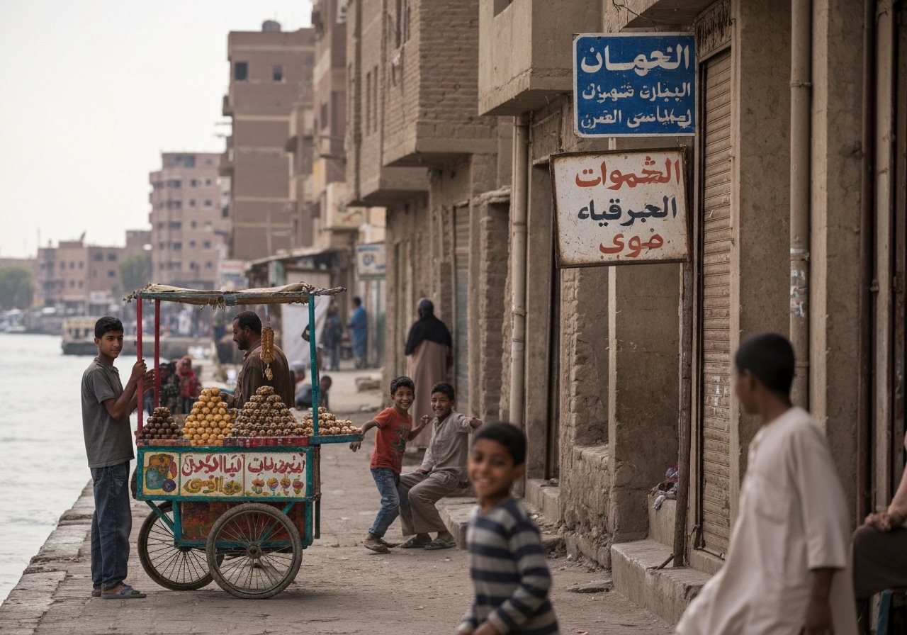 Spontaneous smartphone photo of daily life in Aswan, Egypt, authentic and unposed