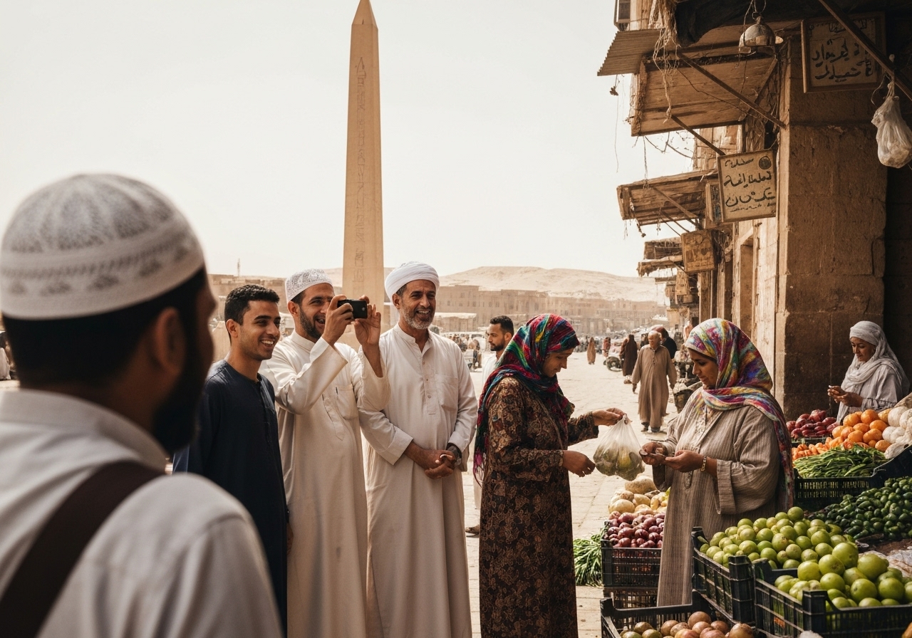 Spontaneous smartphone photo of daily life in Luxor, Egypt, authentic and unposed