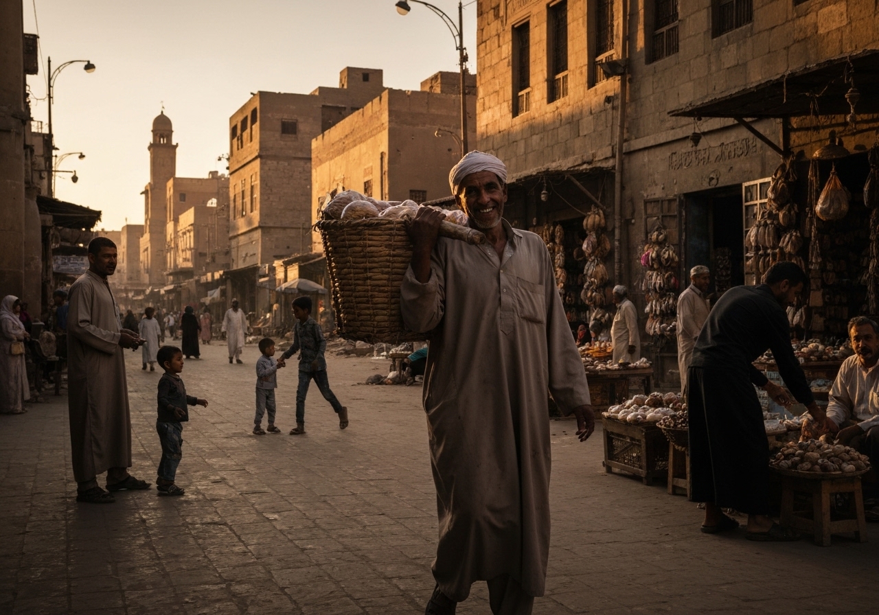 Casual street photography moment in Luxor, Egypt, capturing genuine local atmosphere