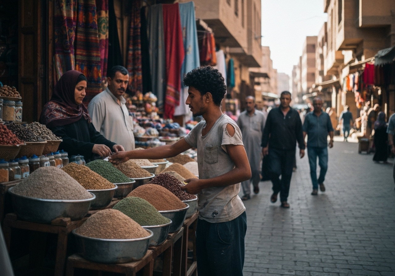 Spontaneous smartphone photo of daily life in Luxor, Egypt, authentic and unposed