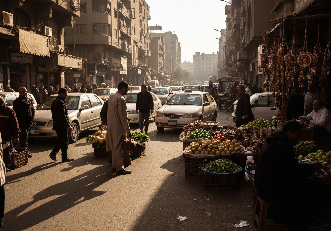 Spontaneous smartphone photo of daily life in Cairo, Egypt, authentic and unposed