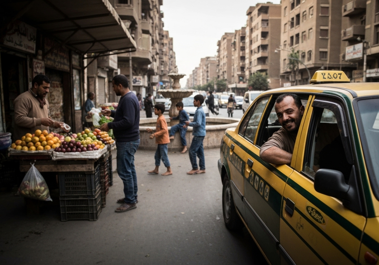 Spontaneous smartphone photo of daily life in Cairo, Egypt, authentic and unposed