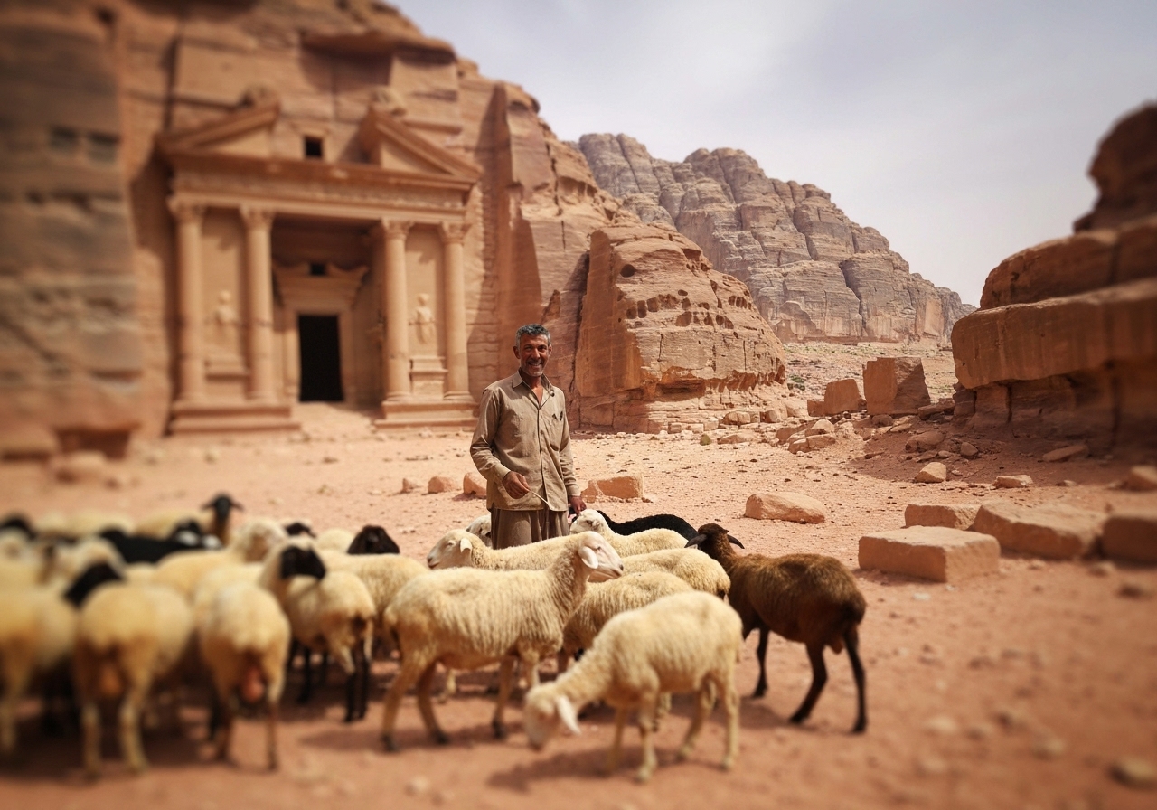 Spontaneous smartphone photo of daily life in Petra, Jordan, authentic and unposed