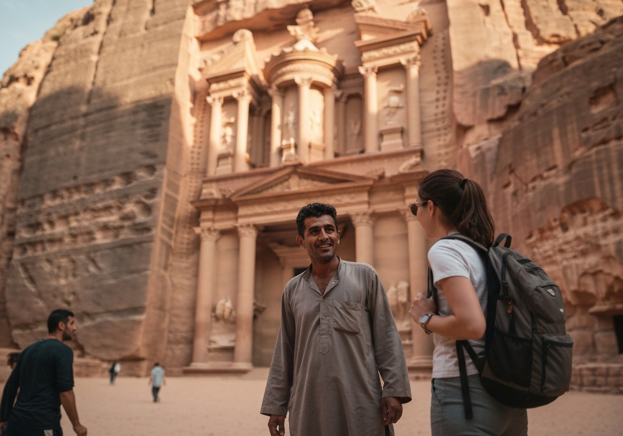 Spontaneous smartphone photo of daily life in Petra, Jordan, authentic and unposed