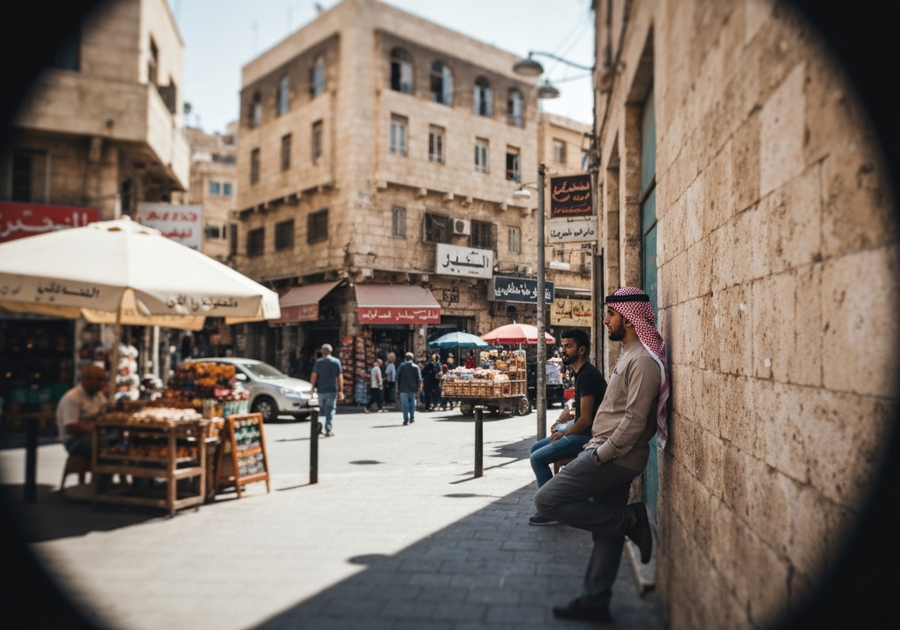 Spontaneous smartphone photo of daily life in Amman, Jordan, authentic and unposed