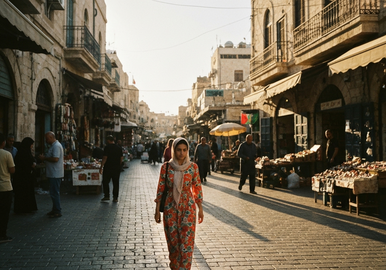 Spontaneous smartphone photo of daily life in Bethlehem, Palestine, authentic and unposed