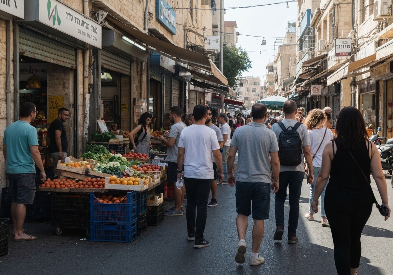 Spontaneous smartphone photo of daily life in Haifa, Israel, authentic and unposed