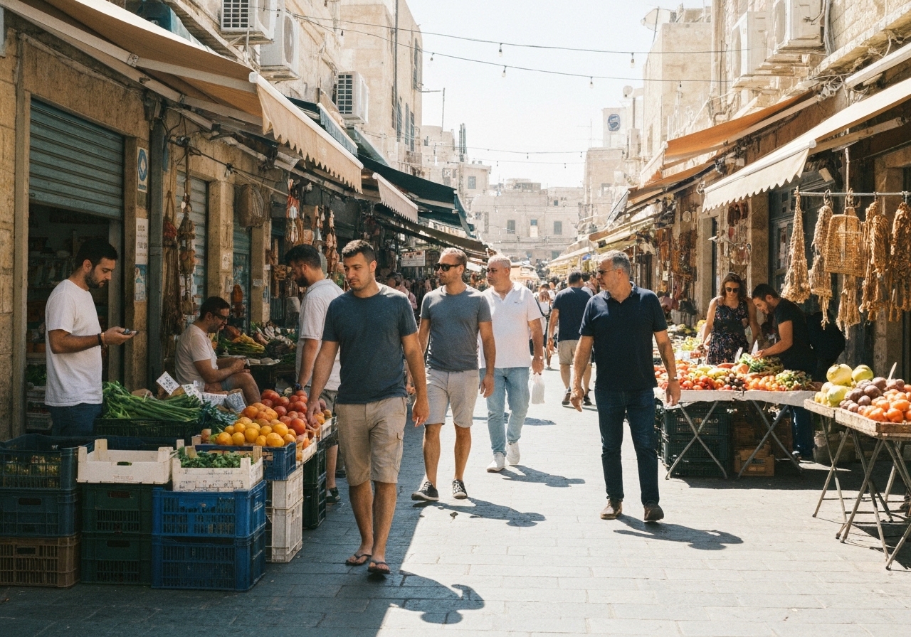Spontaneous smartphone photo of daily life in Haifa, Israel, authentic and unposed