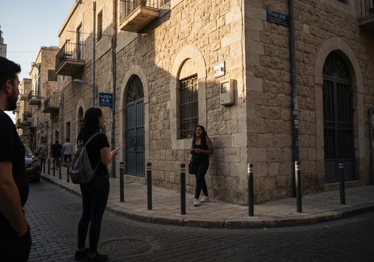 Spontaneous smartphone photo of daily life in Nazareth, Israel, authentic and unposed