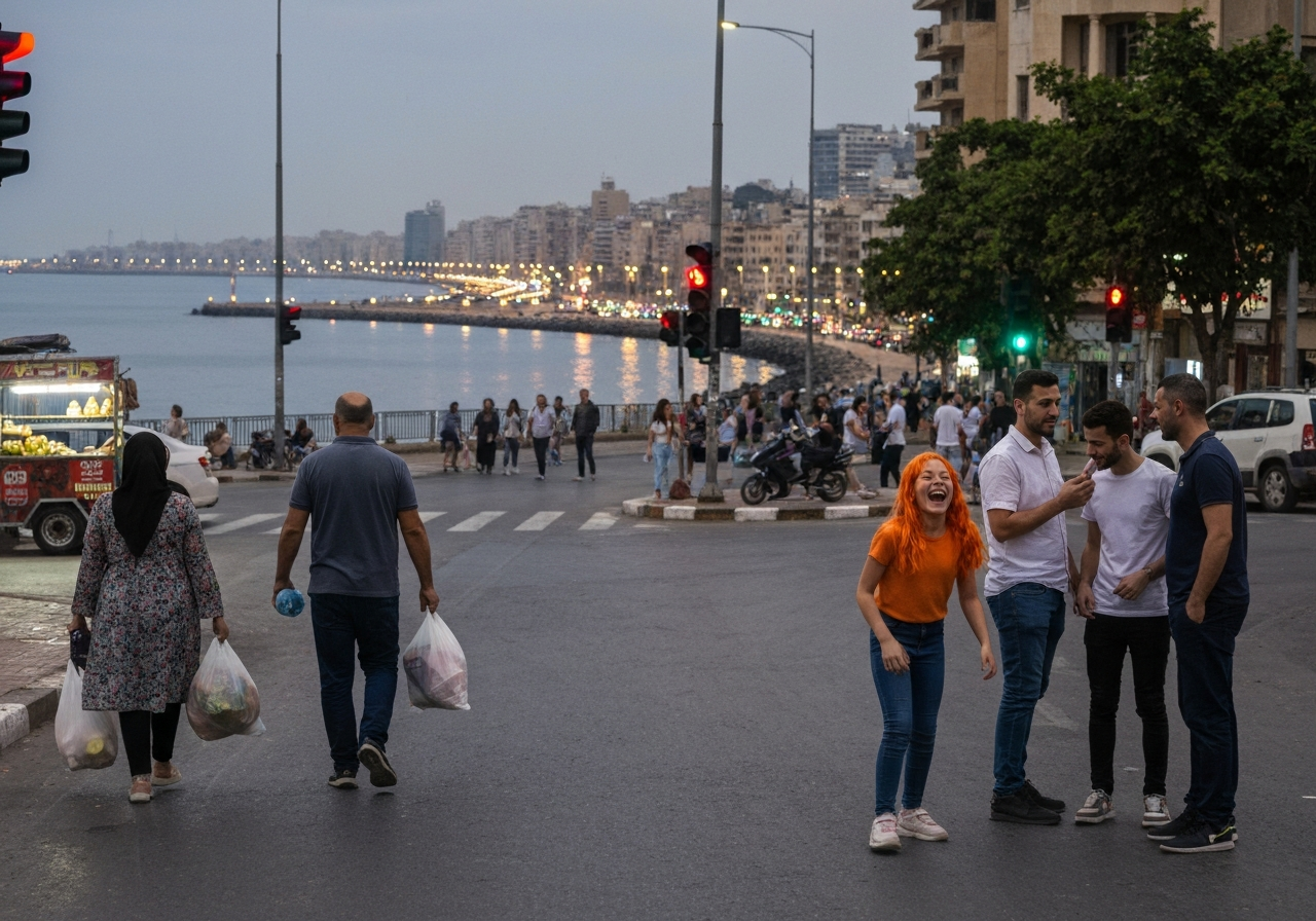 Spontaneous smartphone photo of daily life in Beirut, Lebanon, authentic and unposed