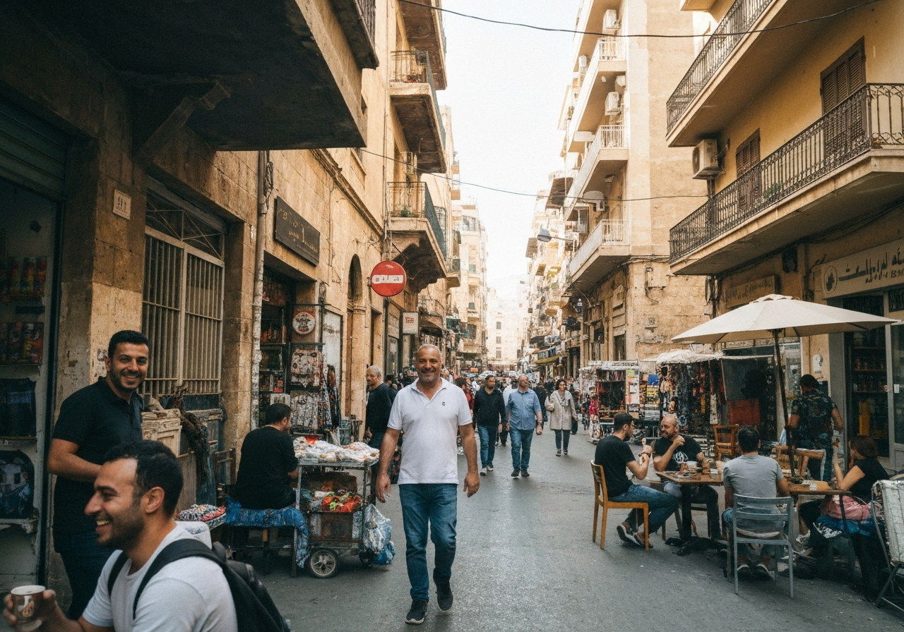 Spontaneous smartphone photo of daily life in Beirut, Lebanon, authentic and unposed