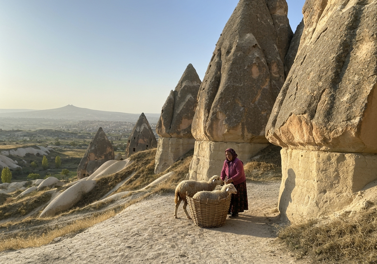 Spontaneous smartphone photo of daily life in Cappadocia, Turkey, authentic and unposed