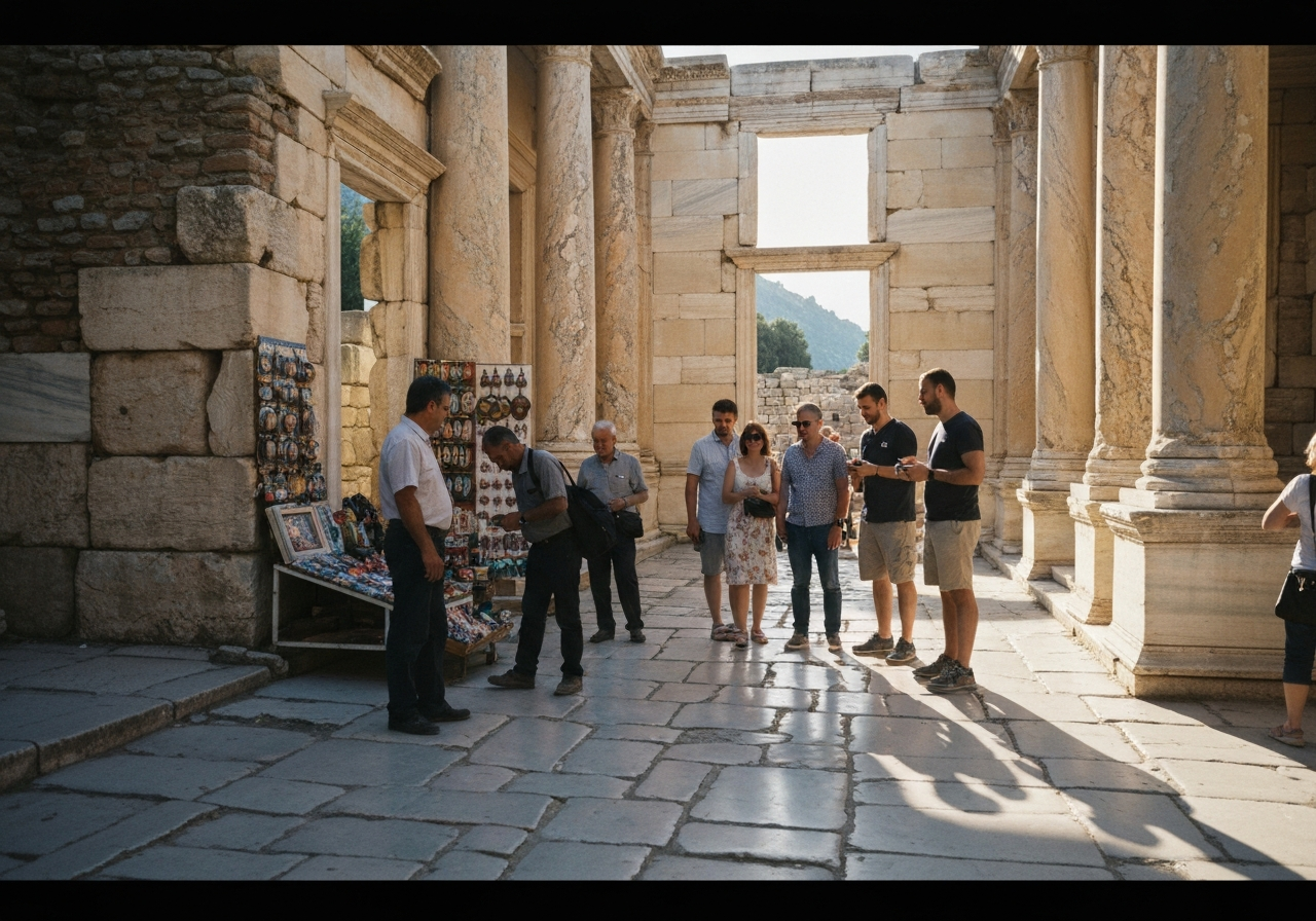Spontaneous smartphone photo of daily life in Ephesus, Turkey, authentic and unposed