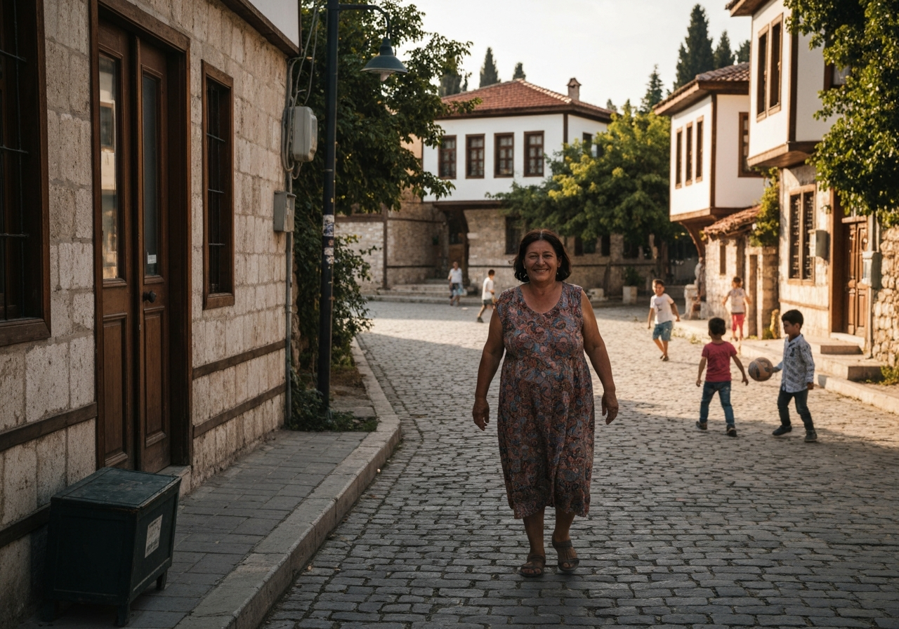 Casual street photography moment in Pamukkale, Turkey, capturing genuine local atmosphere