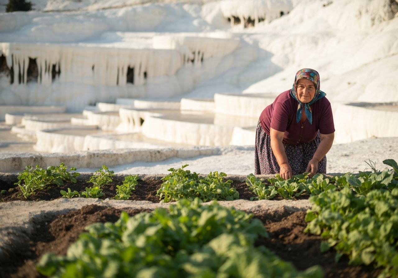 Spontaneous smartphone photo of daily life in Pamukkale, Turkey, authentic and unposed
