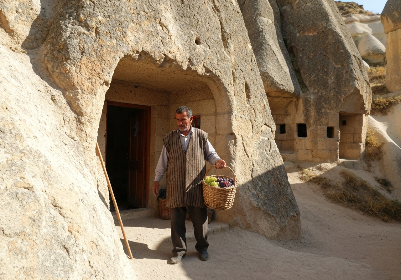 Spontaneous smartphone photo of daily life in Cappadocia, Turkey, authentic and unposed