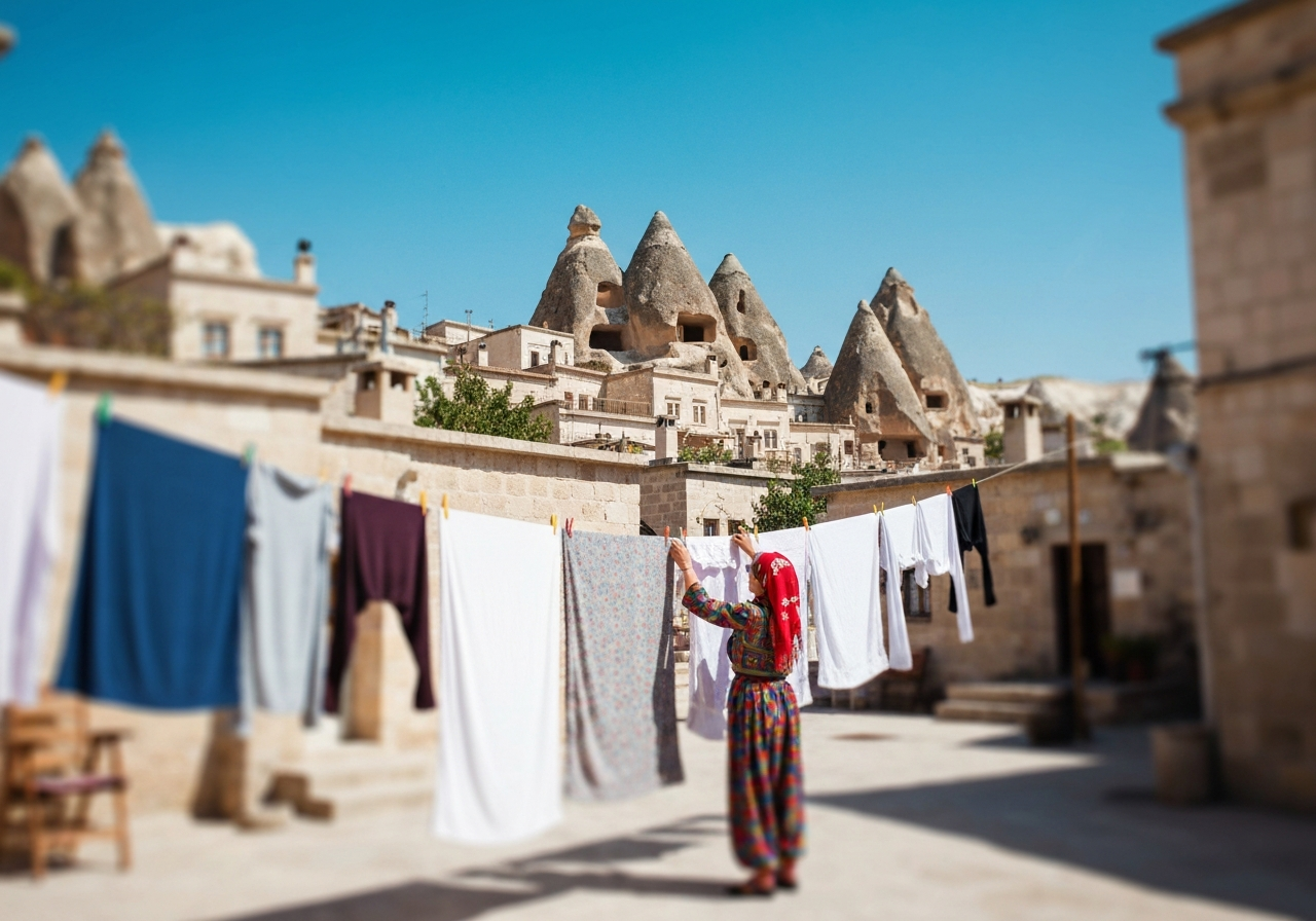Spontaneous smartphone photo of daily life in Göreme, Turkey, authentic and unposed