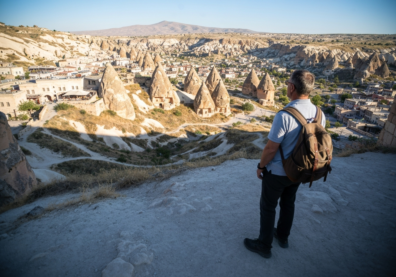 Natural travel moment in Göreme, Turkey, taken with smartphone, imperfect framing