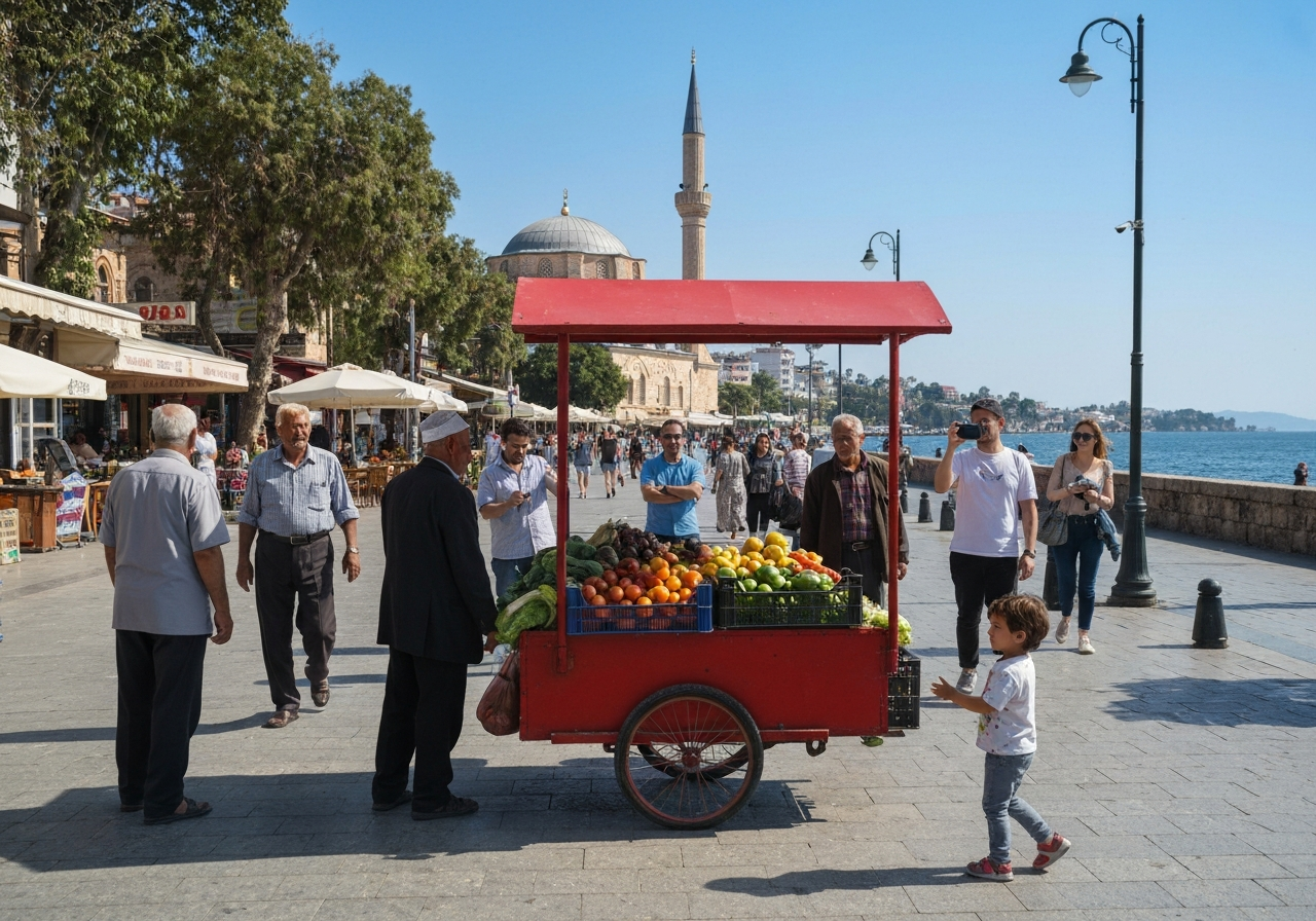 Spontaneous smartphone photo of daily life in Antalya, Turkey, authentic and unposed