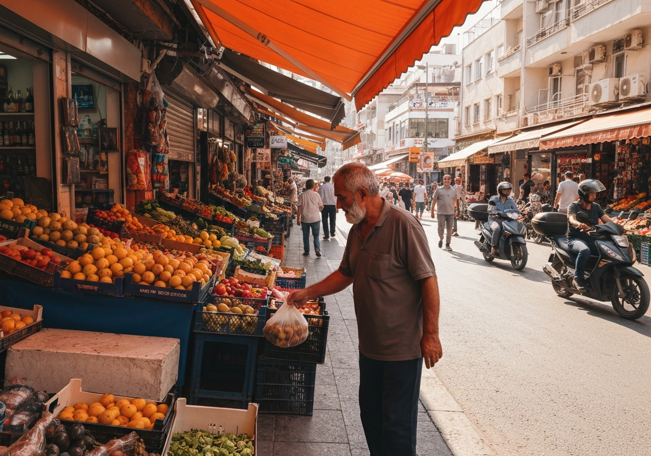 Spontaneous smartphone photo of daily life in Antalya, Turkey, authentic and unposed