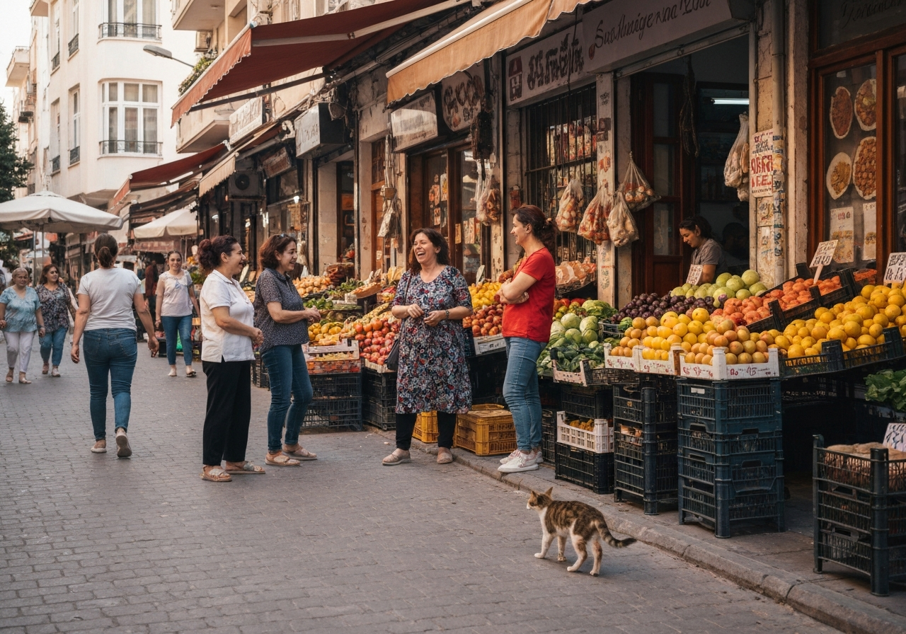 Casual street photography moment in Antalya, Turkey, capturing genuine local atmosphere