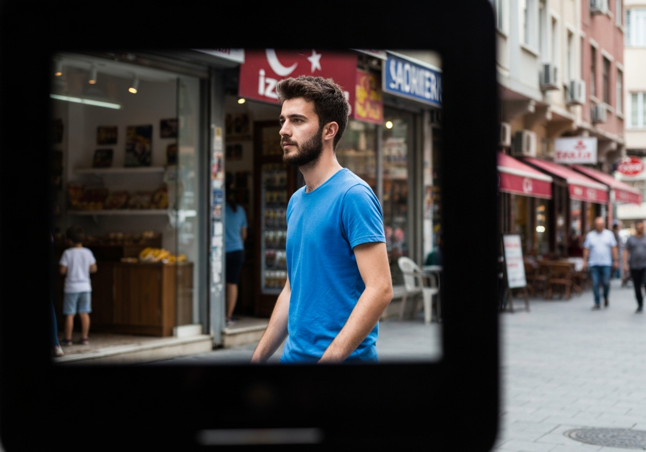 Natural travel moment in Izmir, Turkey, taken with smartphone, imperfect framing