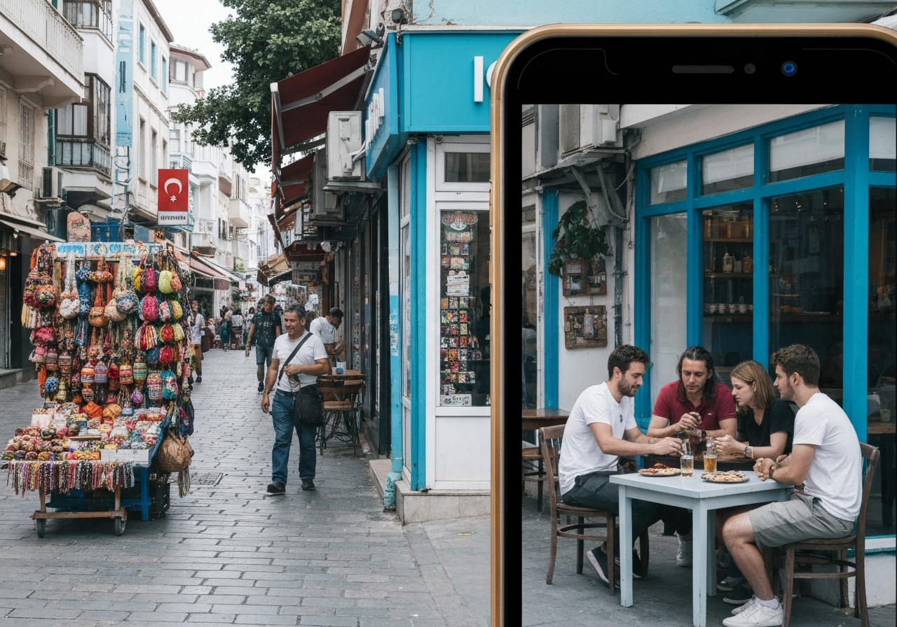 Spontaneous smartphone photo of daily life in Izmir, Turkey, authentic and unposed