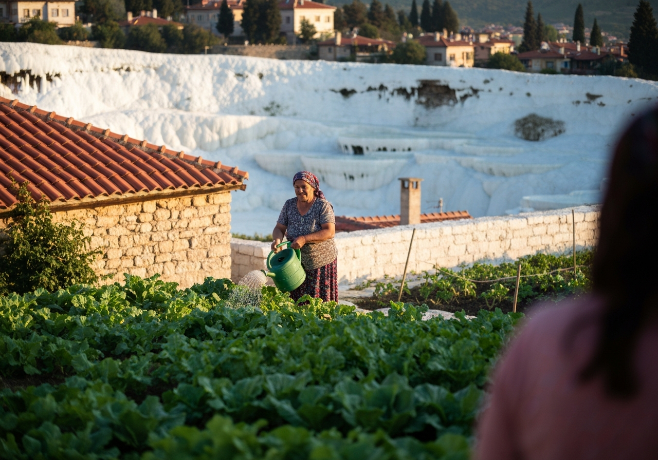Spontaneous smartphone photo of daily life in Pamukkale, Turkey, authentic and unposed