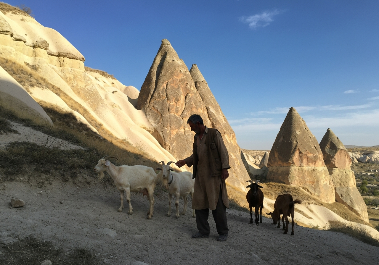 Spontaneous smartphone photo of daily life in Cappadocia, Turkey, authentic and unposed