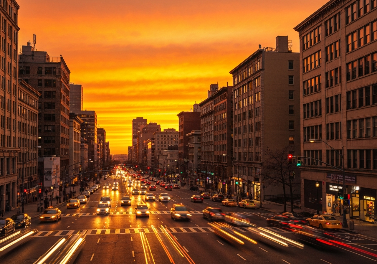 A close-up, slightly angled shot of a dark, wet cobblestone street at night. The reflections of neon signs and streetlights create abstract patterns on the slick surface. A single, out-of-focus taxi is visible in the distance, its taillights blurred by the rain. Shot on a smartphone, gritty, moody