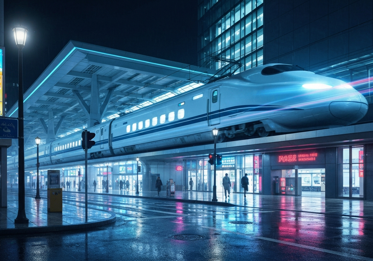A slightly blurry, low-light shot taken from a hotel window at night, overlooking an empty, quiet street in a Japanese temple town. A solitary, brightly lit vending machine is visible on a corner, casting a soft glow. The mood is peaceful and contemplative, with a hint of urban stillness. Shot on a modern smartphone